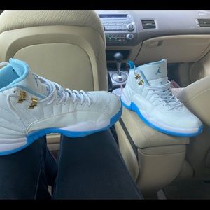 Jordan 12 costume made unc blue/white/gold